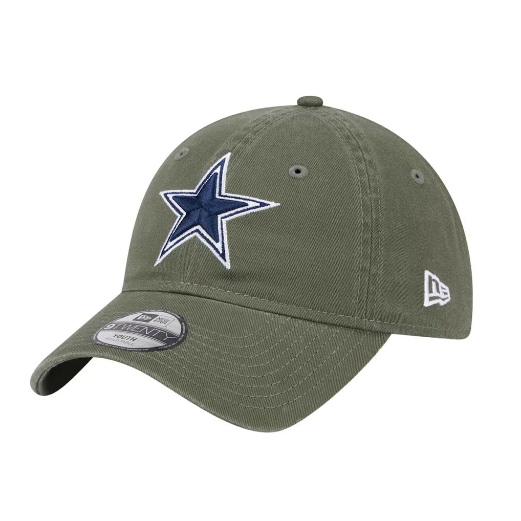 Dallas Cowboys New Era Youth Main 9TWENTY Adjustable Hat Olive