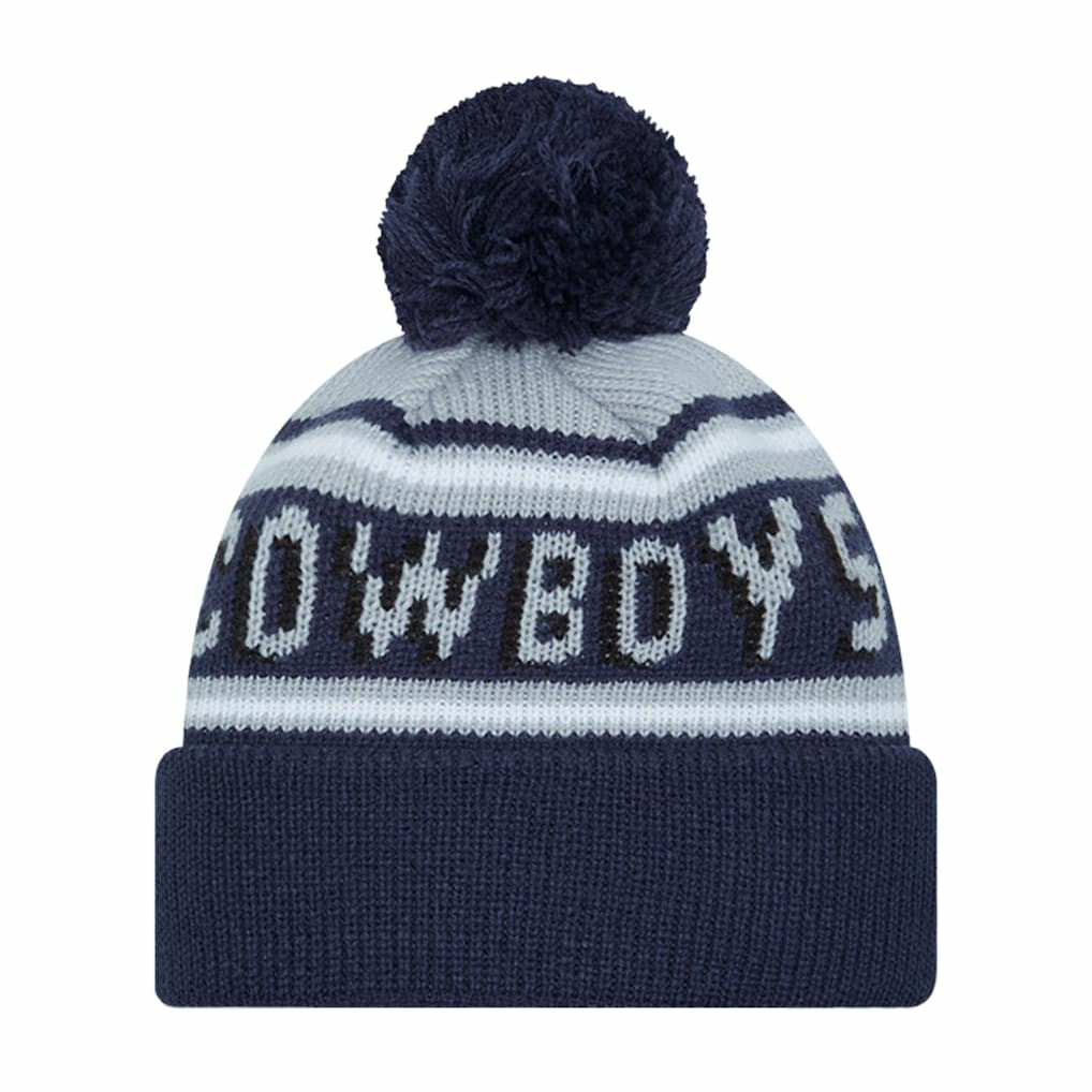 Dallas Cowboys New Era Preschool Main Wordmark Cuffed Knit Hat with Pom Navy