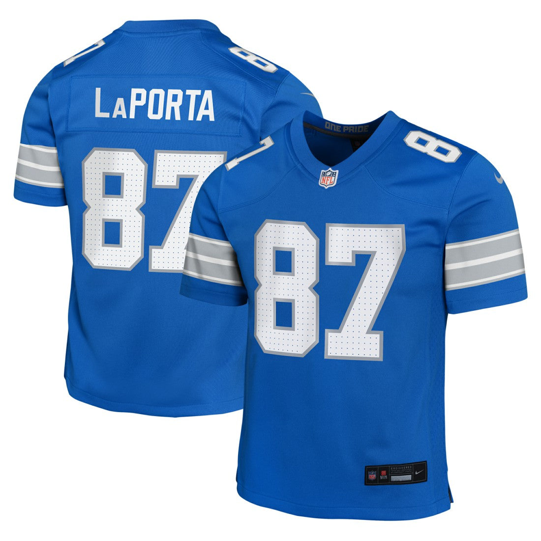 Sam LaPorta Detroit Lions Youth Game Jersey Blue