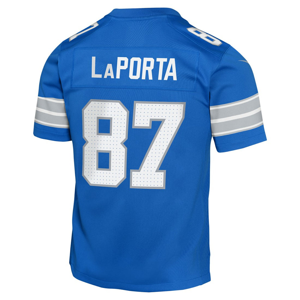 Sam LaPorta Detroit Lions Youth Game Jersey Blue