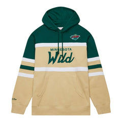 NHL Minnesota Wild Mitchell & Ness Head Coach Pullover Hoodie - Cream/Green