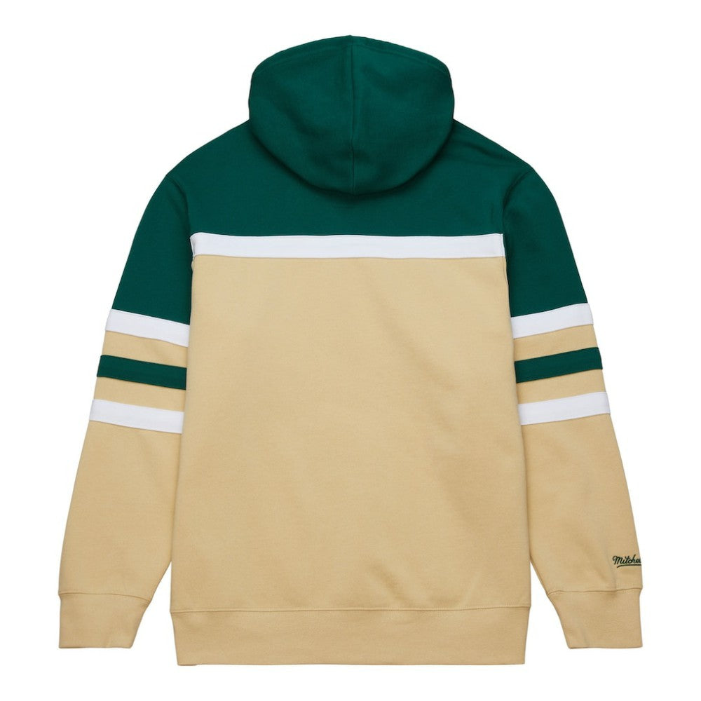 NHL Minnesota Wild Mitchell & Ness Head Coach Pullover Hoodie - Cream/Green