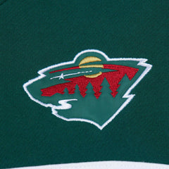 NHL Minnesota Wild Mitchell & Ness Head Coach Pullover Hoodie - Cream/Green