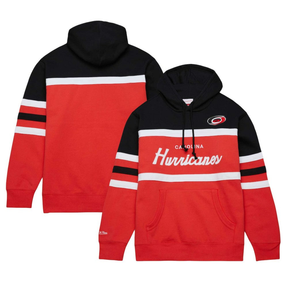 NHL Carolina Hurricanes Mitchell & Ness Head Coach Pullover Hoodie - Red/Black