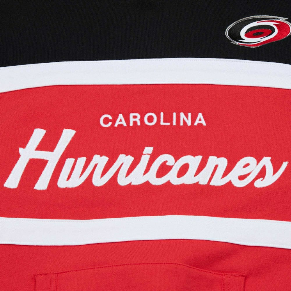 NHL Carolina Hurricanes Mitchell & Ness Head Coach Pullover Hoodie - Red/Black