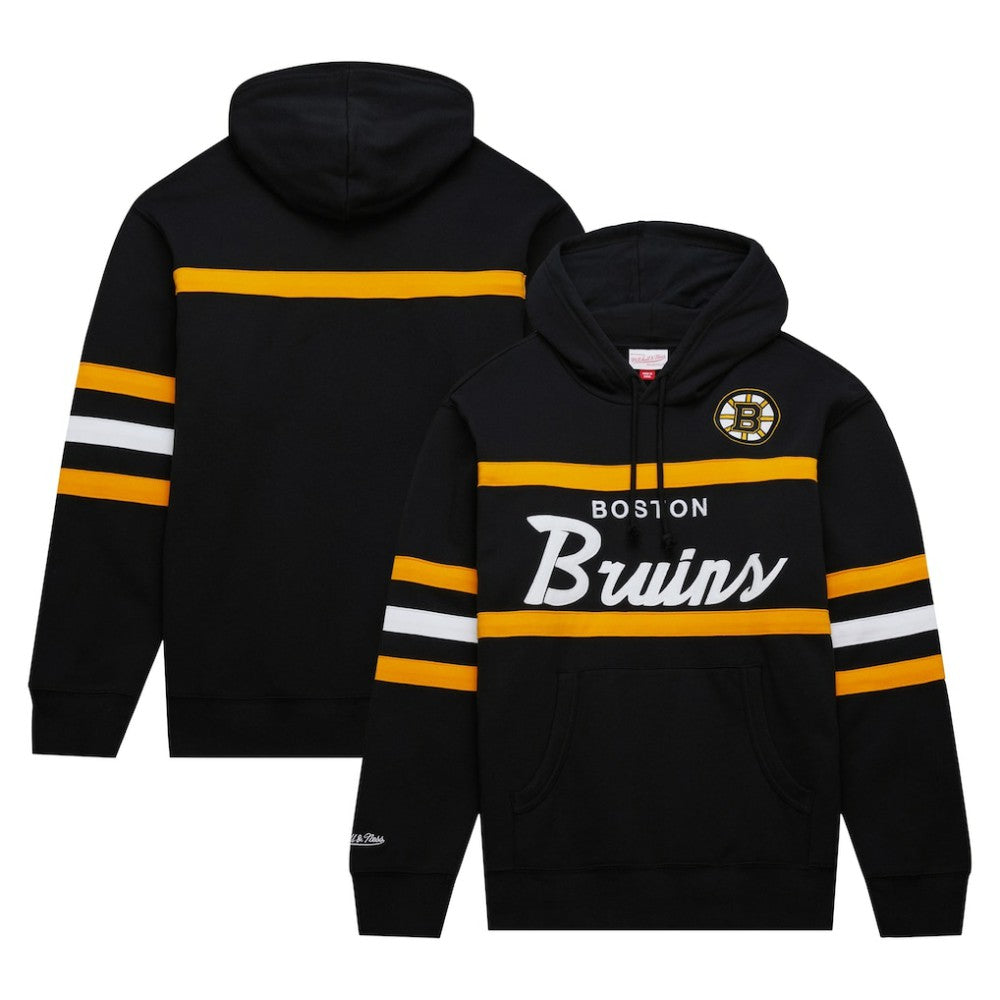 NHL Boston Bruins Mitchell & Ness Head Coach Pullover Hoodie - Black