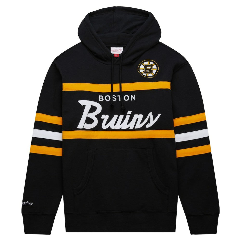 NHL Boston Bruins Mitchell & Ness Head Coach Pullover Hoodie - Black