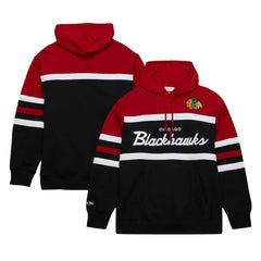 NHL Chicago Blackhawks Mitchell & Ness Head Coach Pullover Hoodie - Black/Red
