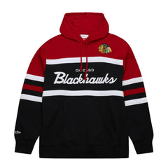 NHL Chicago Blackhawks Mitchell & Ness Head Coach Pullover Hoodie - Black/Red