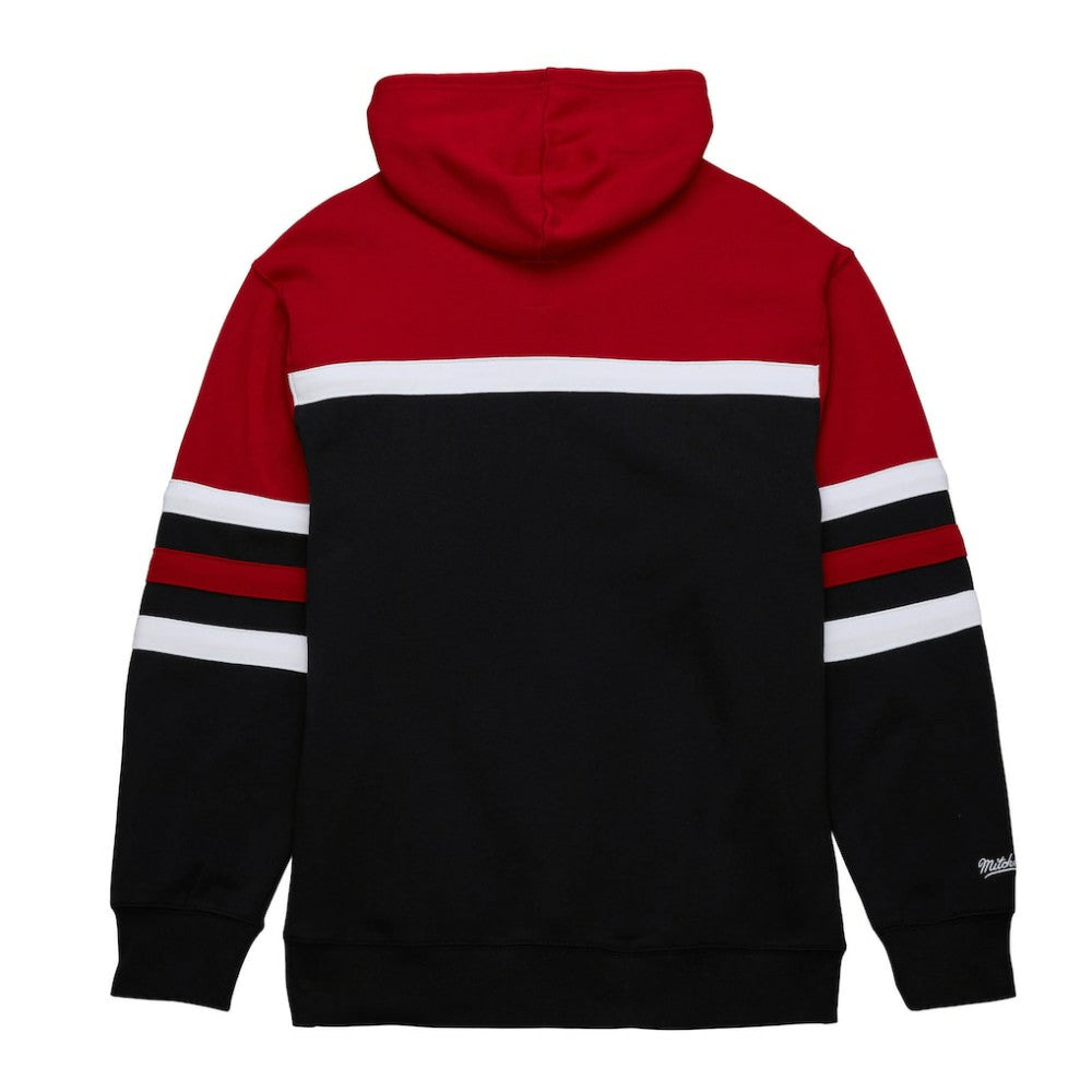 NHL Chicago Blackhawks Mitchell & Ness Head Coach Pullover Hoodie - Black/Red