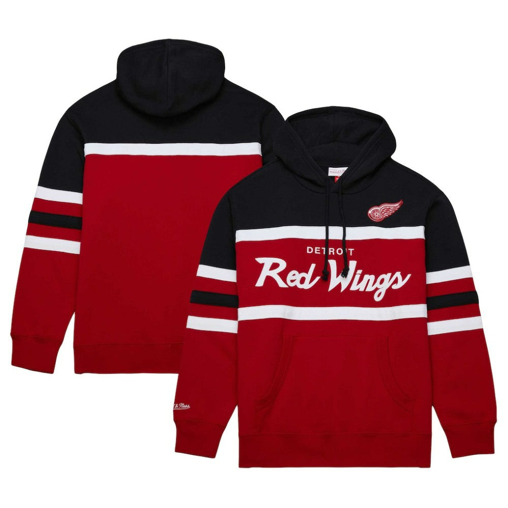NHL Detroit Red Wings Mitchell & Ness Head Coach Pullover Hoodie - Red/Black