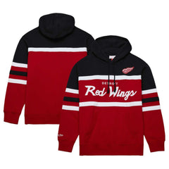 NHL Detroit Red Wings Mitchell & Ness Head Coach Pullover Hoodie - Red/Black