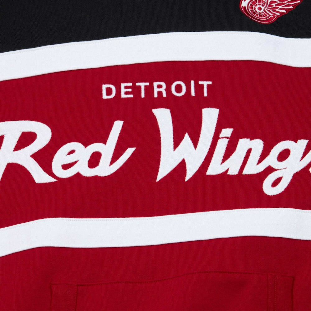 NHL Detroit Red Wings Mitchell & Ness Head Coach Pullover Hoodie - Red/Black