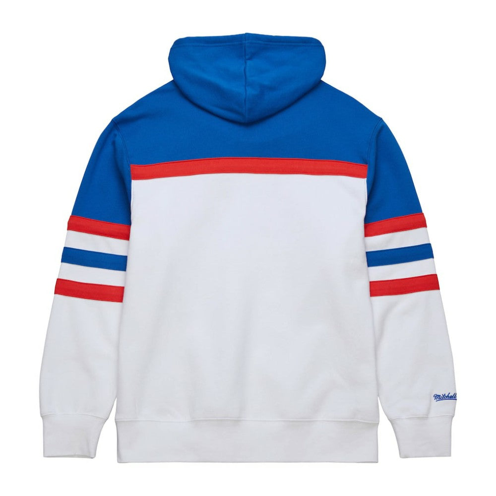 NHL New York Rangers Mitchell & Ness Head Coach Pullover Hoodie - White/Blue