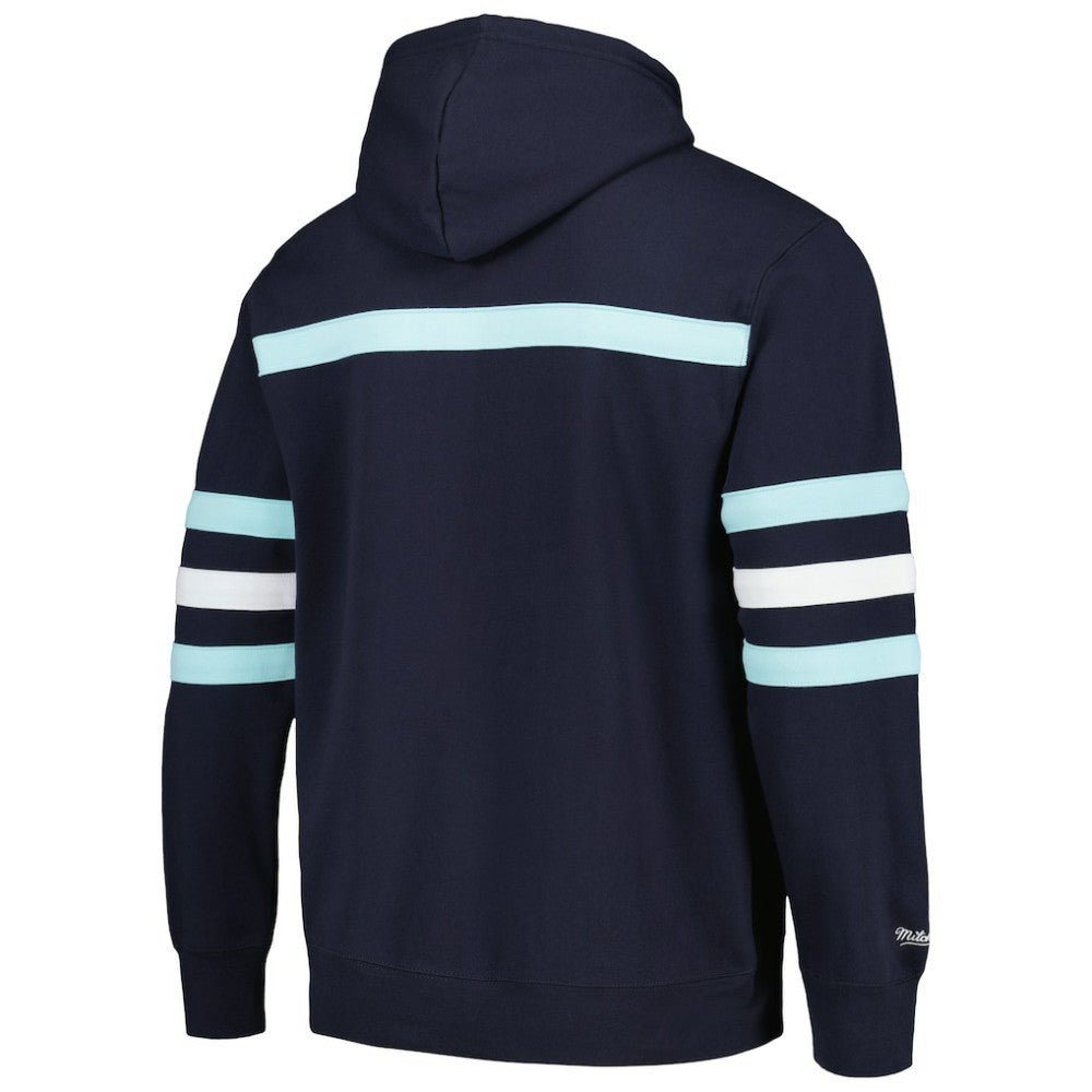 NHL Seattle Kraken Mitchell & Ness Head Coach Pullover Hoodie - Deep Sea Blue
