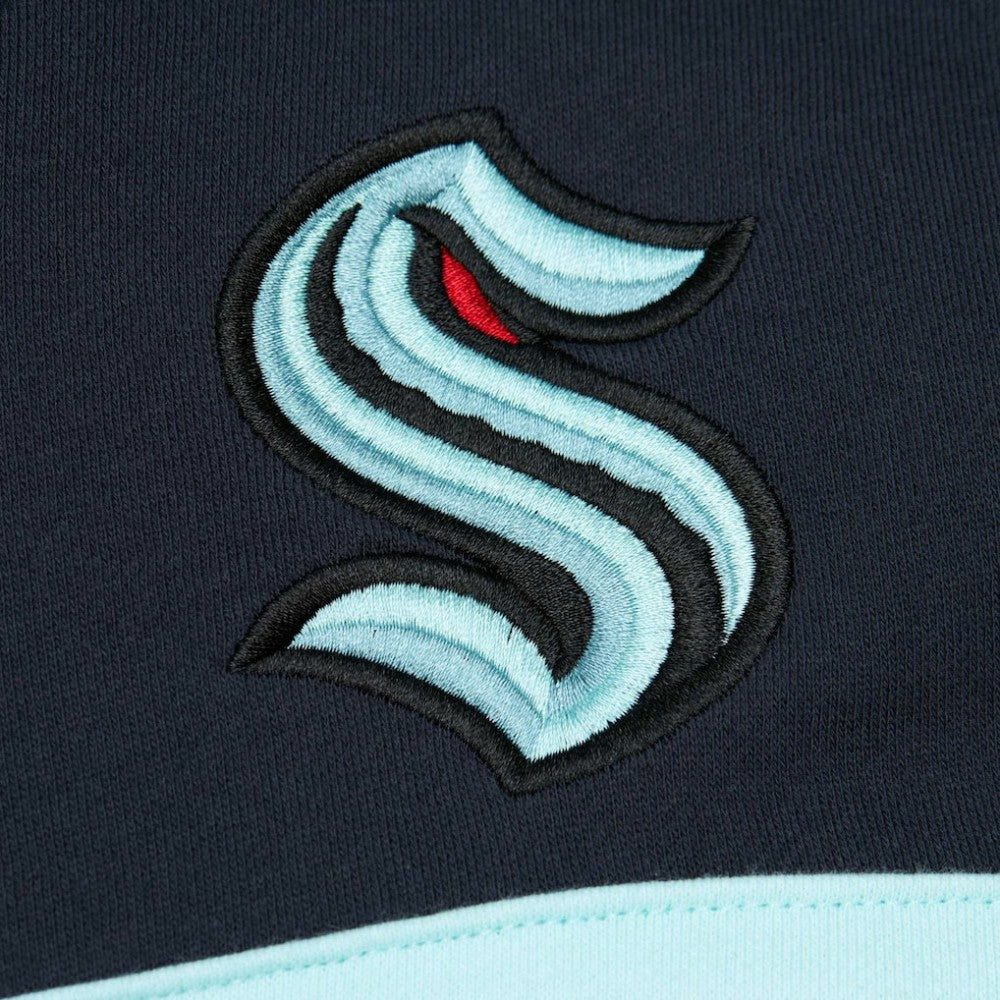 NHL Seattle Kraken Mitchell & Ness Head Coach Pullover Hoodie - Deep Sea Blue
