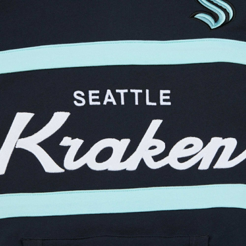 NHL Seattle Kraken Mitchell & Ness Head Coach Pullover Hoodie - Deep Sea Blue