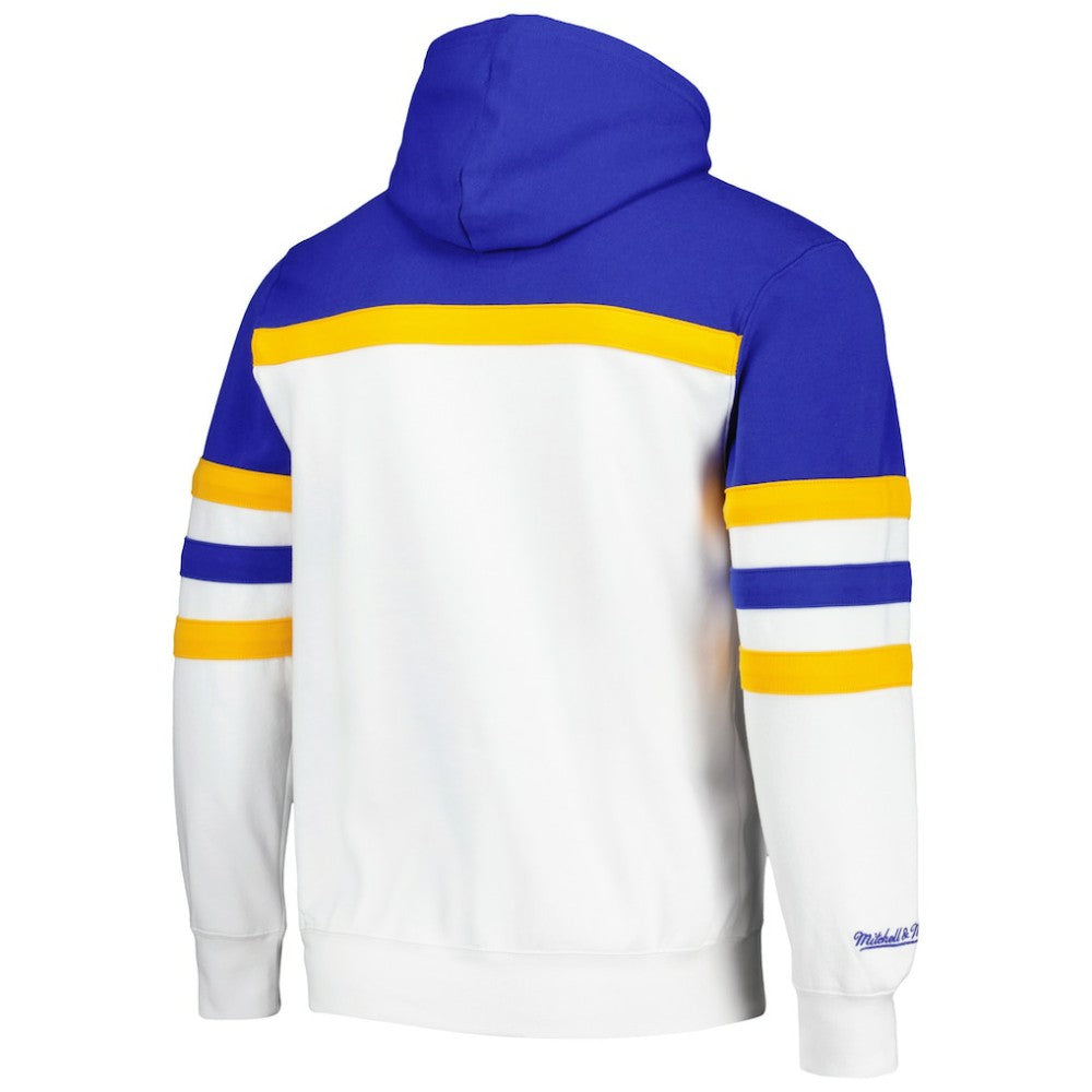 NHL St. Louis Blues Mitchell & Ness Head Coach Pullover Hoodie - White/Blue