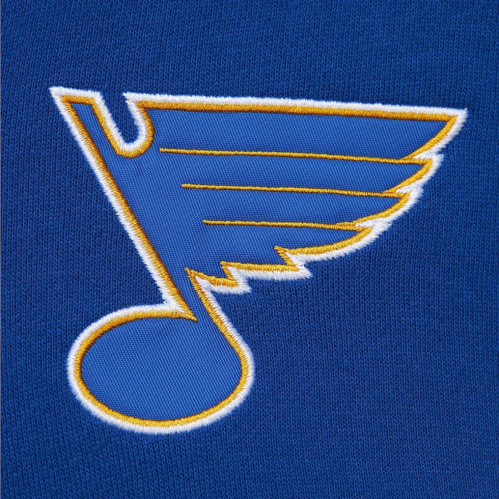 NHL St. Louis Blues Mitchell & Ness Head Coach Pullover Hoodie - White/Blue