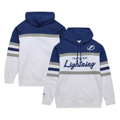 NHL Tampa Bay Lightning Mitchell & Ness Head Coach Pullover Hoodie - White/Blue