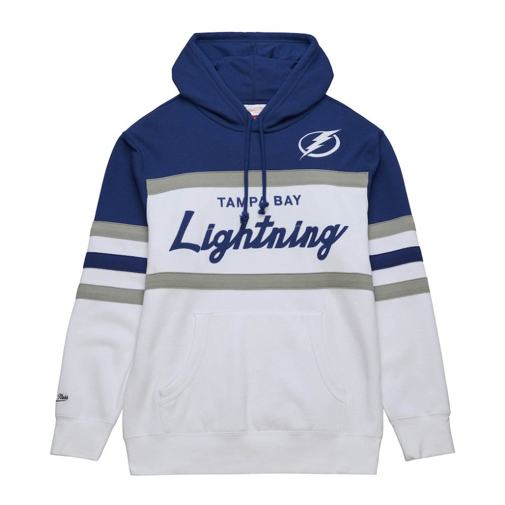 NHL Tampa Bay Lightning Mitchell & Ness Head Coach Pullover Hoodie - White/Blue