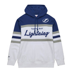 NHL Tampa Bay Lightning Mitchell & Ness Head Coach Pullover Hoodie - White/Blue
