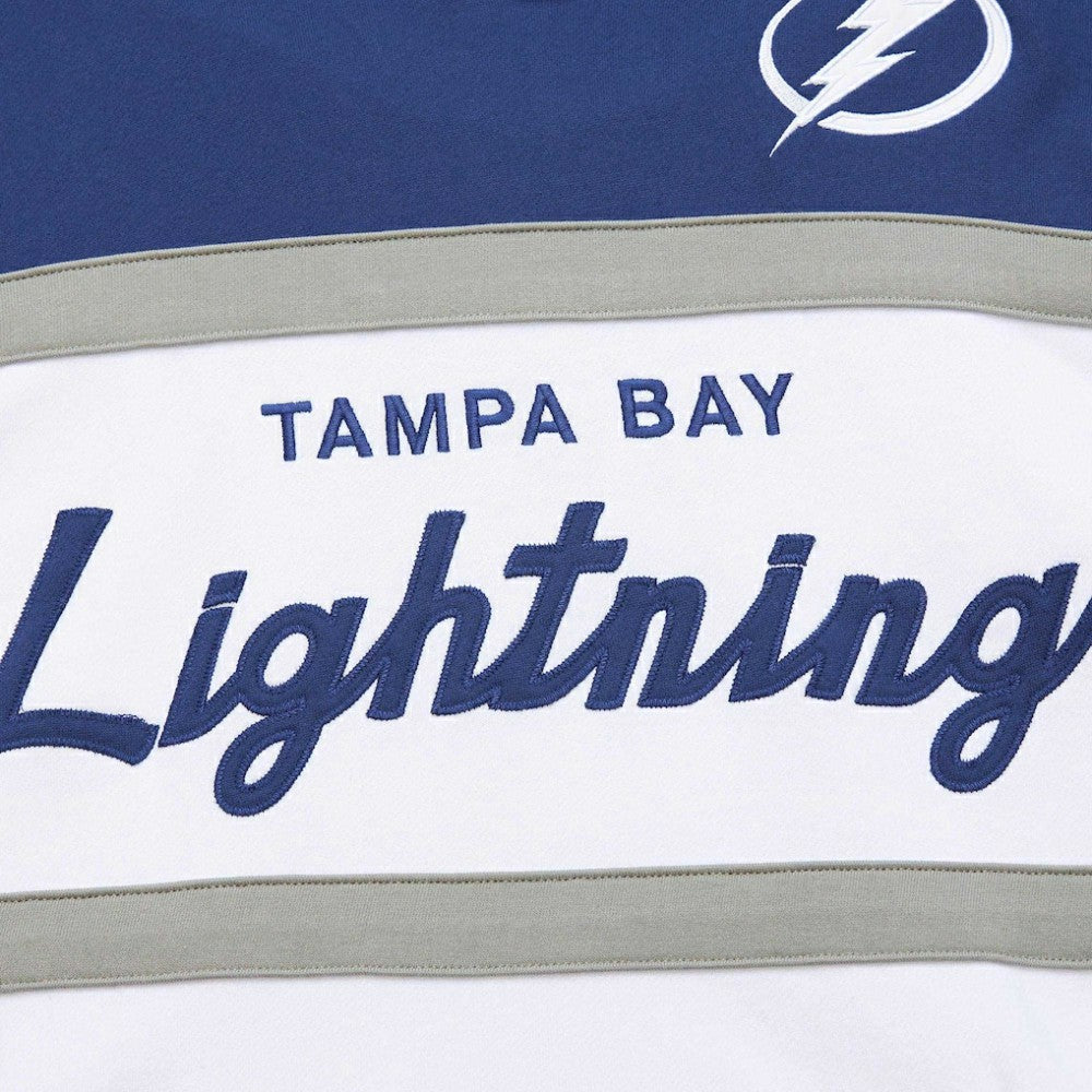 NHL Tampa Bay Lightning Mitchell & Ness Head Coach Pullover Hoodie - White/Blue
