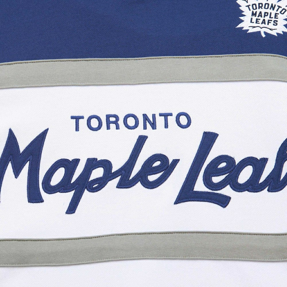 NHL Toronto Maple Leafs Mitchell & Ness Head Coach Pullover Hoodie - White/Blue
