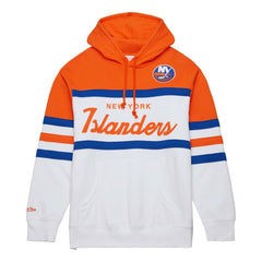 NHL New York Islanders Mitchell & Ness Head Coach Pullover Hoodie - White/Orange