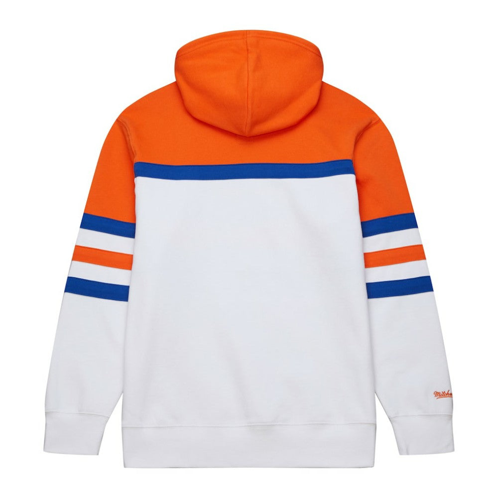NHL New York Islanders Mitchell & Ness Head Coach Pullover Hoodie - White/Orange