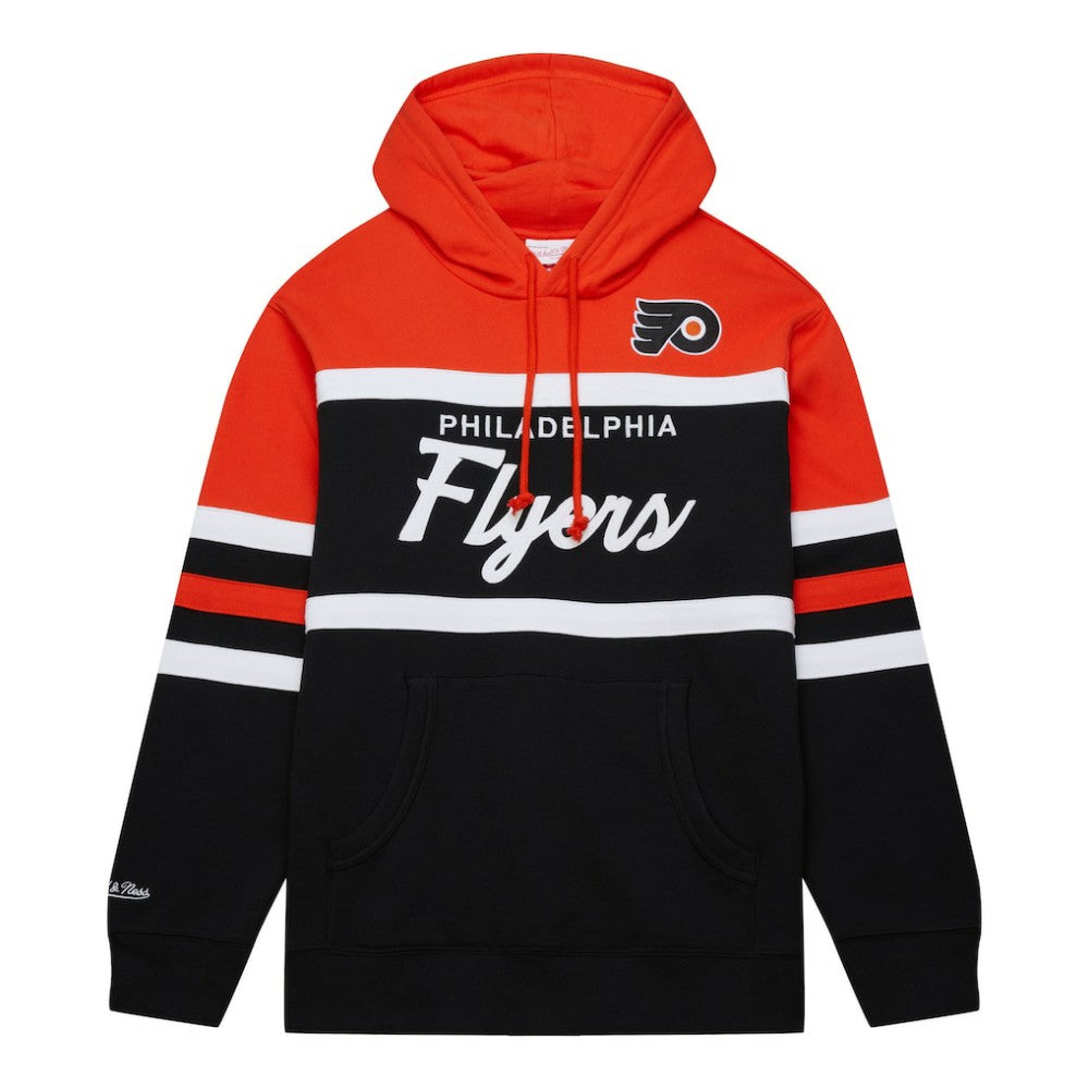 NHL Philadelphia Flyers Mitchell & Ness Head Coach Pullover Hoodie - Black/Orange