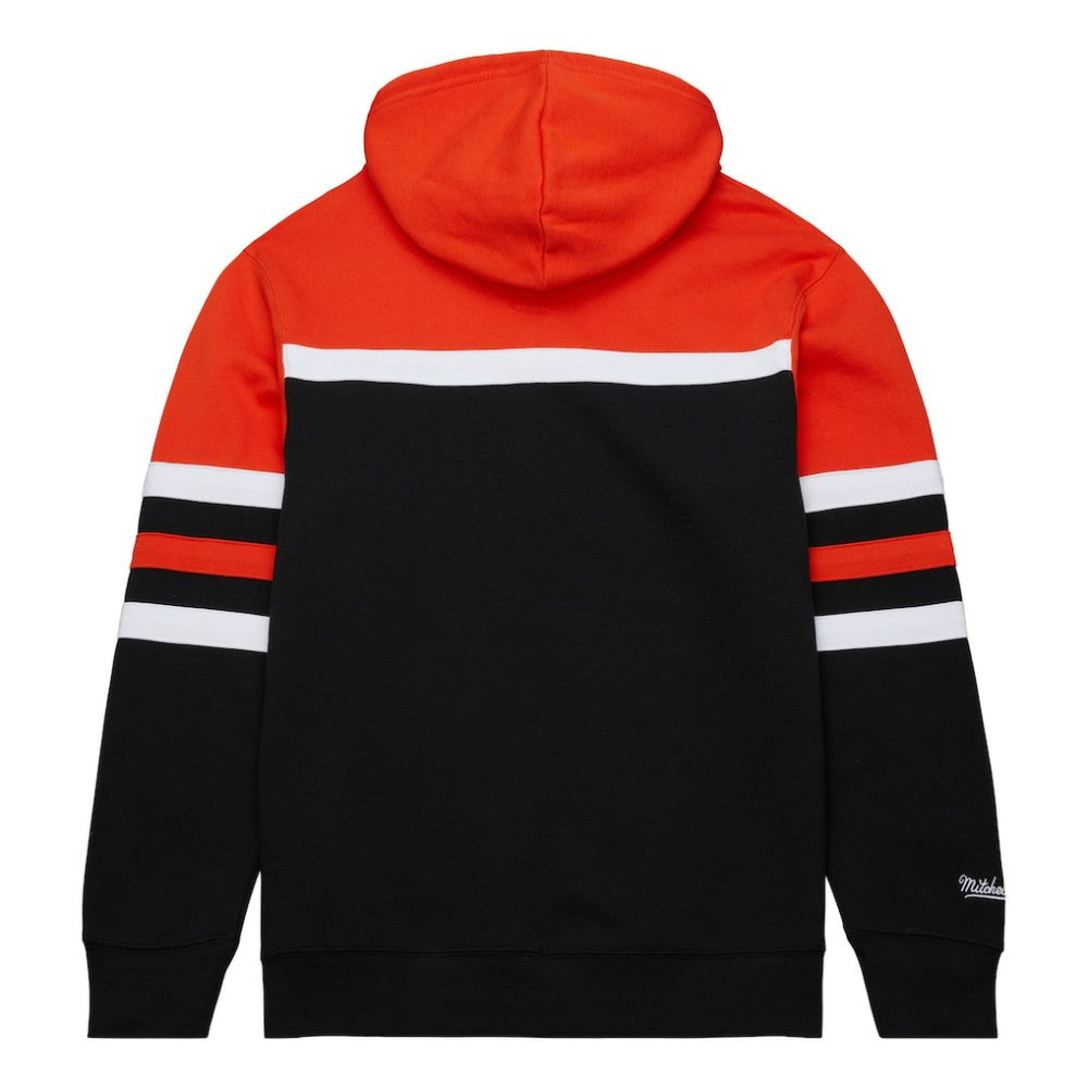 NHL Philadelphia Flyers Mitchell & Ness Head Coach Pullover Hoodie - Black/Orange