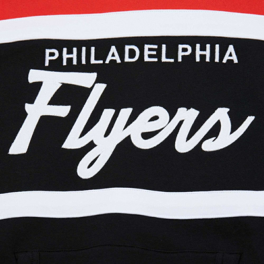 NHL Philadelphia Flyers Mitchell & Ness Head Coach Pullover Hoodie - Black/Orange