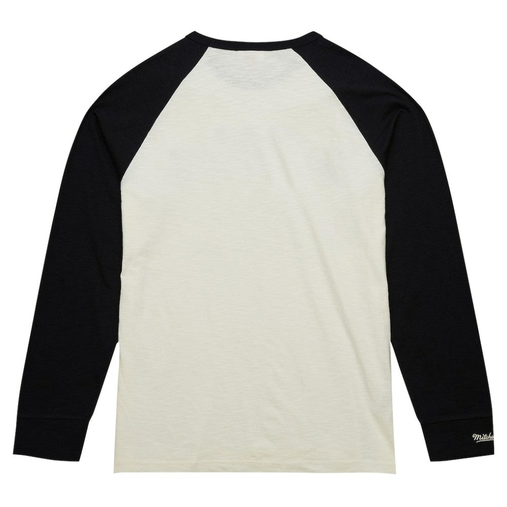 NHL Pittsburgh Penguins Mitchell & Ness Legendary Slub Vintage Raglan Long Sleeve T-Shirt - Cream