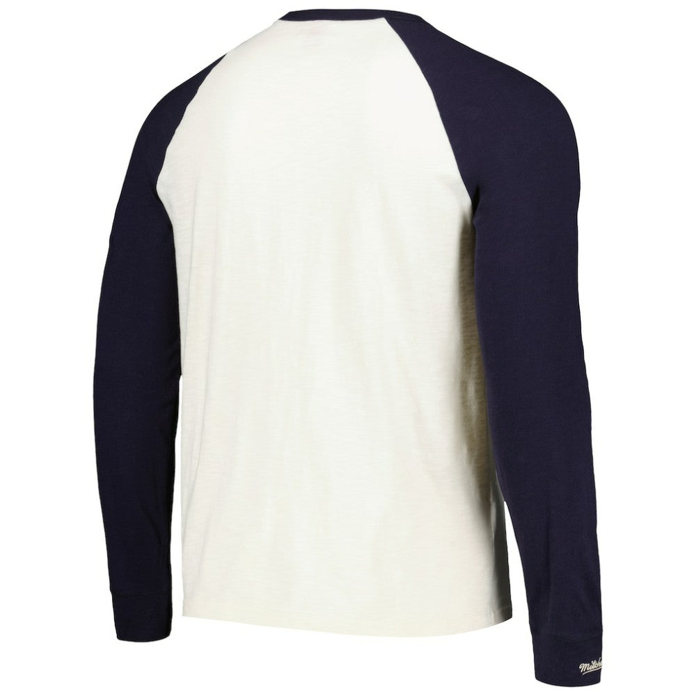 NHL Seattle Kraken Mitchell & Ness Legendary Slub Vintage Raglan Long Sleeve T-Shirt - Cream