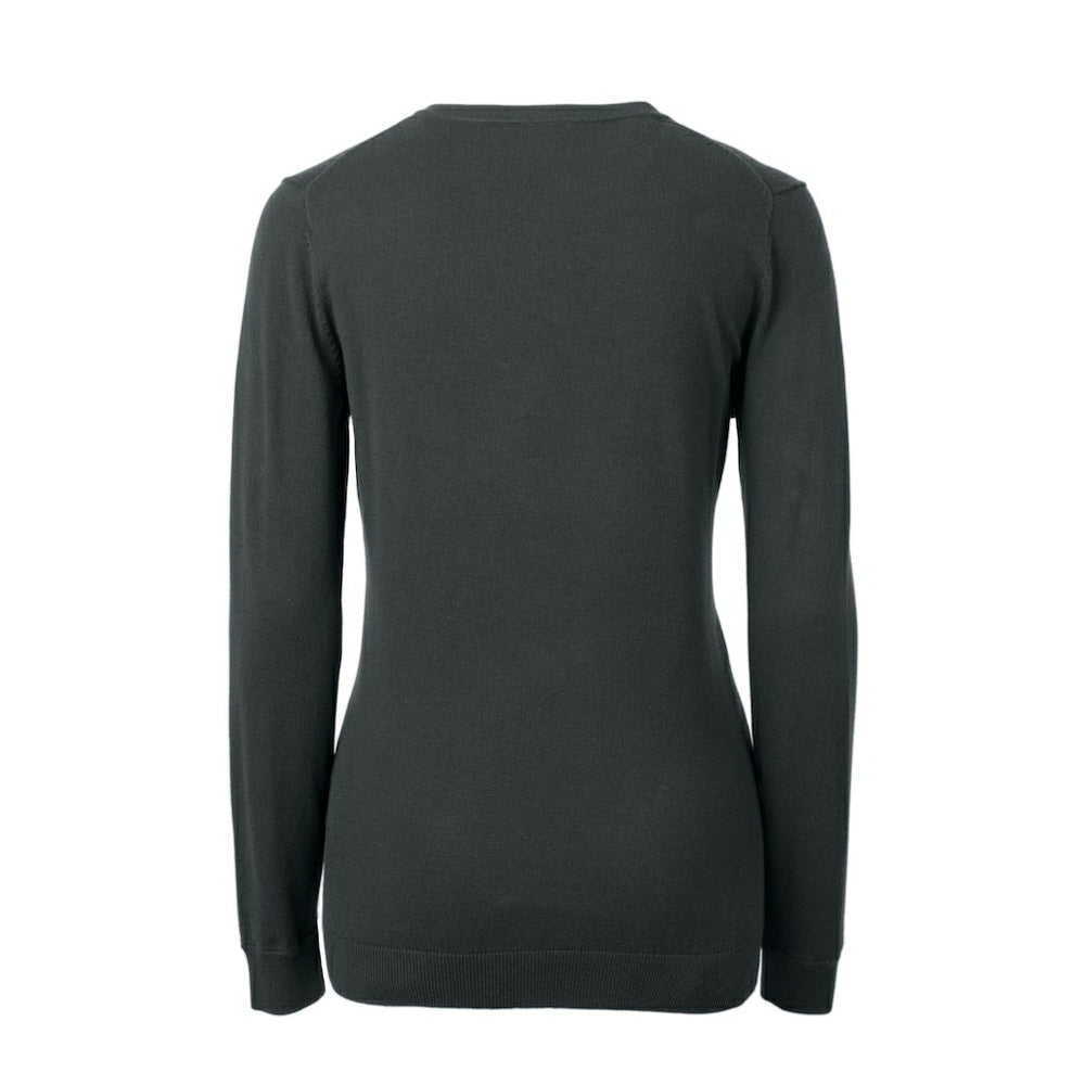 Atlanta Falcons Cutter & Buck Women's Throwback Logo Lakemont Tri-Blend V-Neck Pullover Sweater Heather Charcoal
