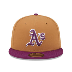 Athletics New Era Color Pack Two-Tone 9FIFTY Snapback Hat - Brown/Purple Hats