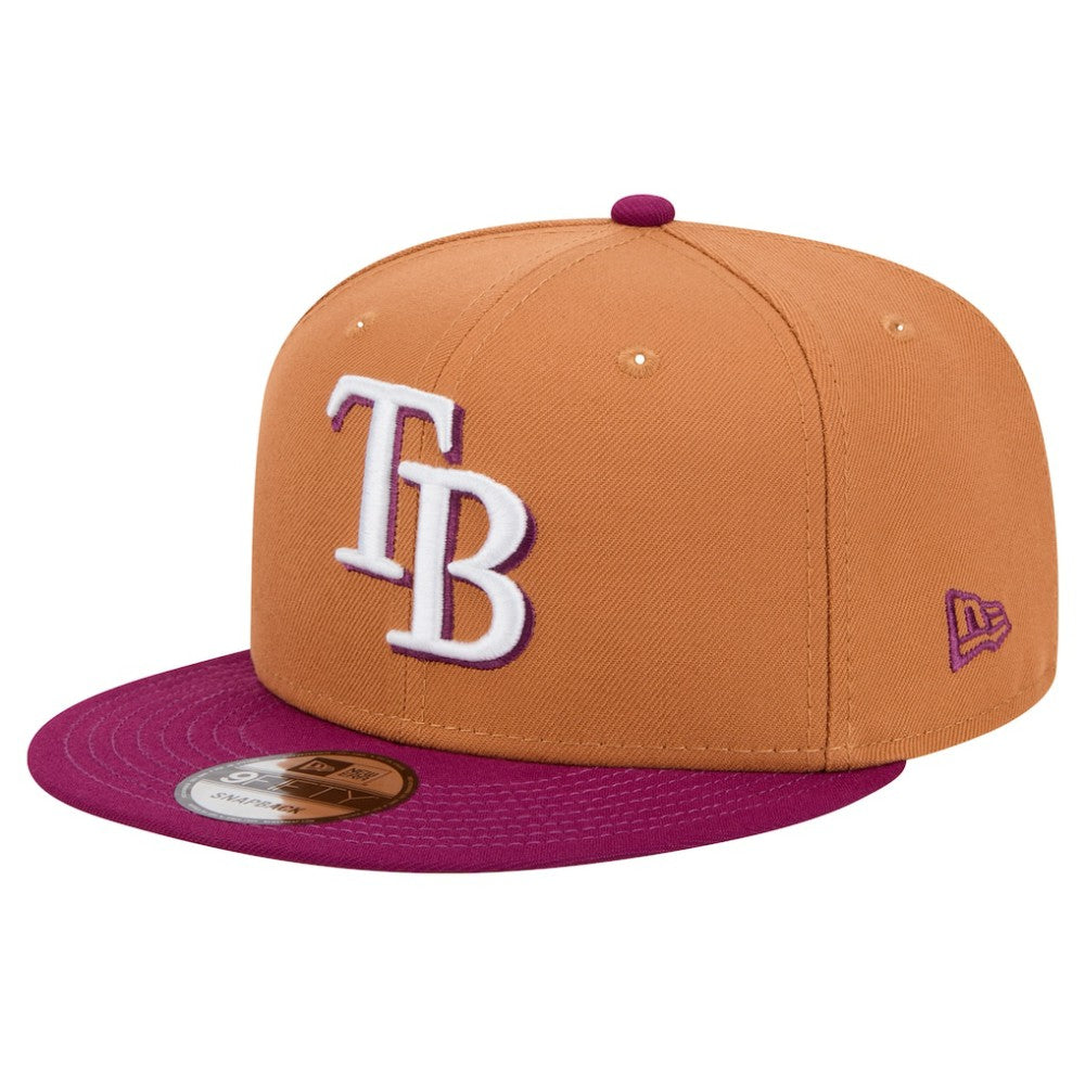 Tampa Bay Rays New Era Color Pack Two-Tone 9FIFTY Snapback Hat - Brown/Purple Hats
