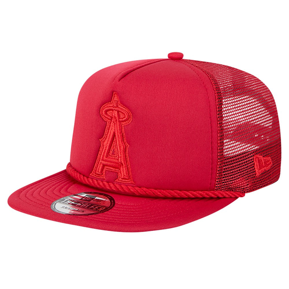 Los Angeles Angels New Era Tone Foam Meshback Golfer Snapback Hat - Red Hats