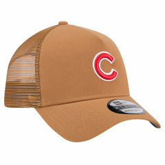 Chicago Cubs New Era A-Frame Trucker 9FORTY Adjustable Hat - Brown Hats