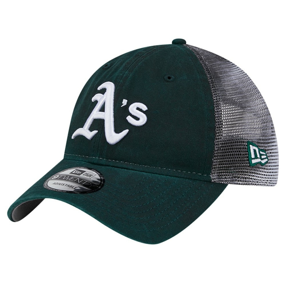 Athletics New Era Team Slick Trucker 9TWENTY Adjustable Hat - Green Hats
