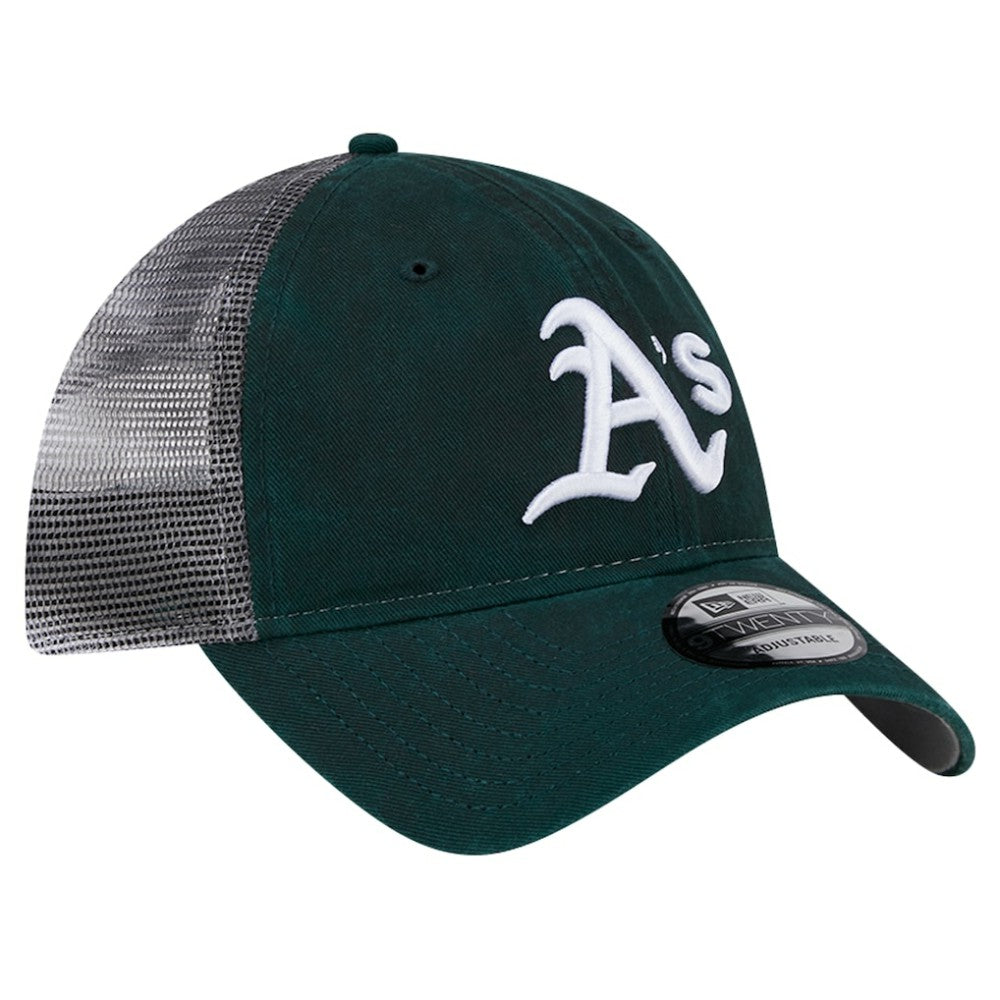 Athletics New Era Team Slick Trucker 9TWENTY Adjustable Hat - Green Hats