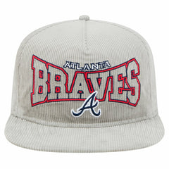 New Era Atlanta Braves Gray Corduroy Golfer Snapback Hat Hats
