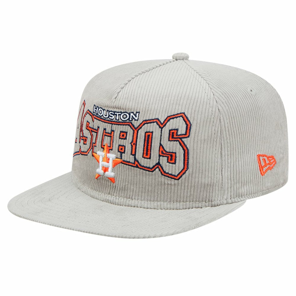 New Era Houston Astros Gray Corduroy Golfer Snapback Hat Hats