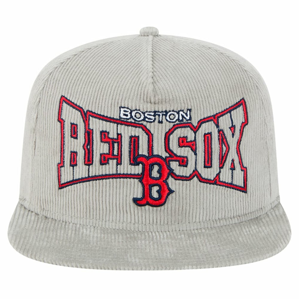 New Era Boston Red Sox Gray Corduroy Golfer Snapback Hat Hats
