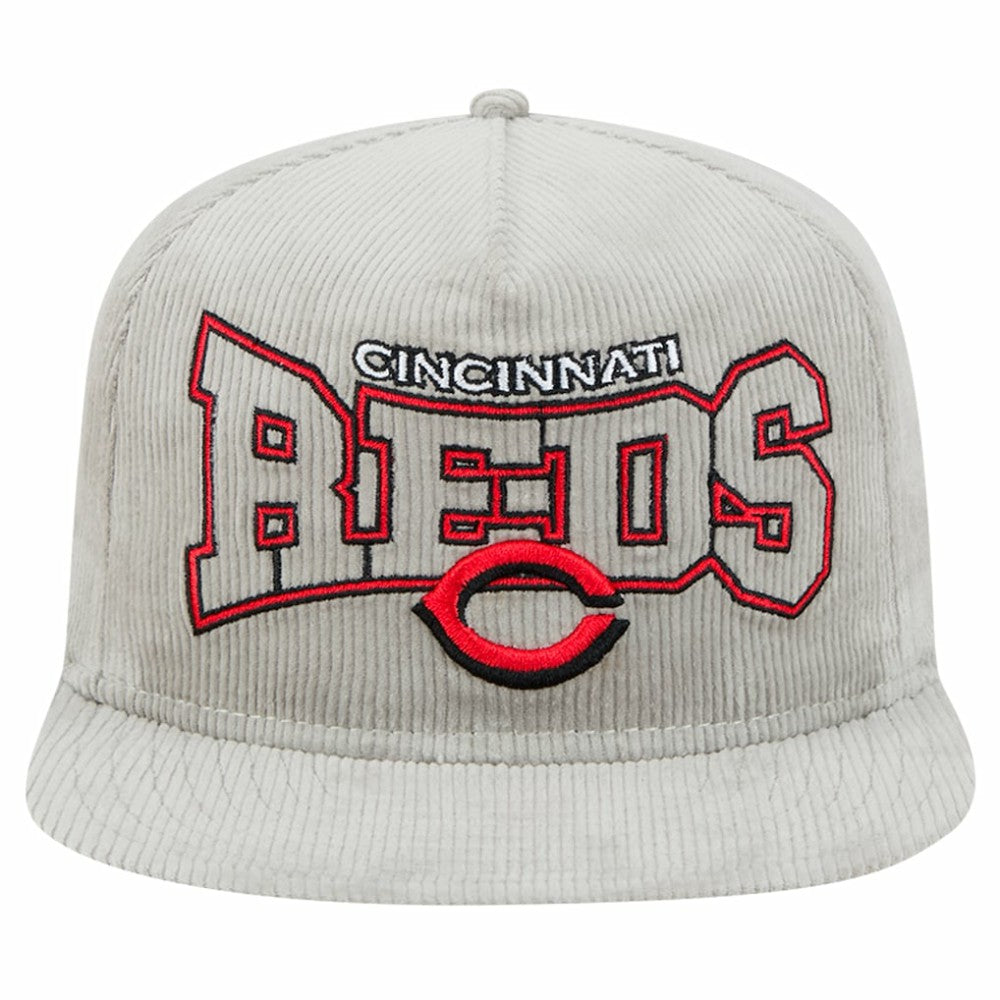 New Era Cincinnati Reds Gray Corduroy Golfer Snapback Hat Hats
