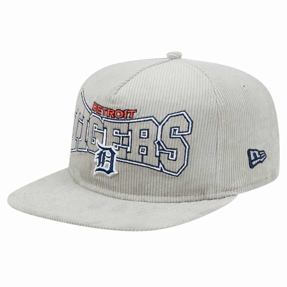 New Era Detroit Tigers Gray Corduroy Golfer Snapback Hat Hats