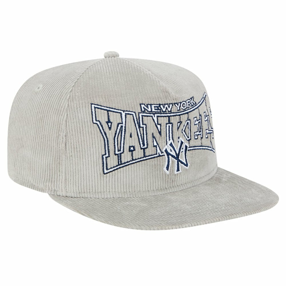 New Era New York Yankees Gray Corduroy Golfer Snapback Hat Hats