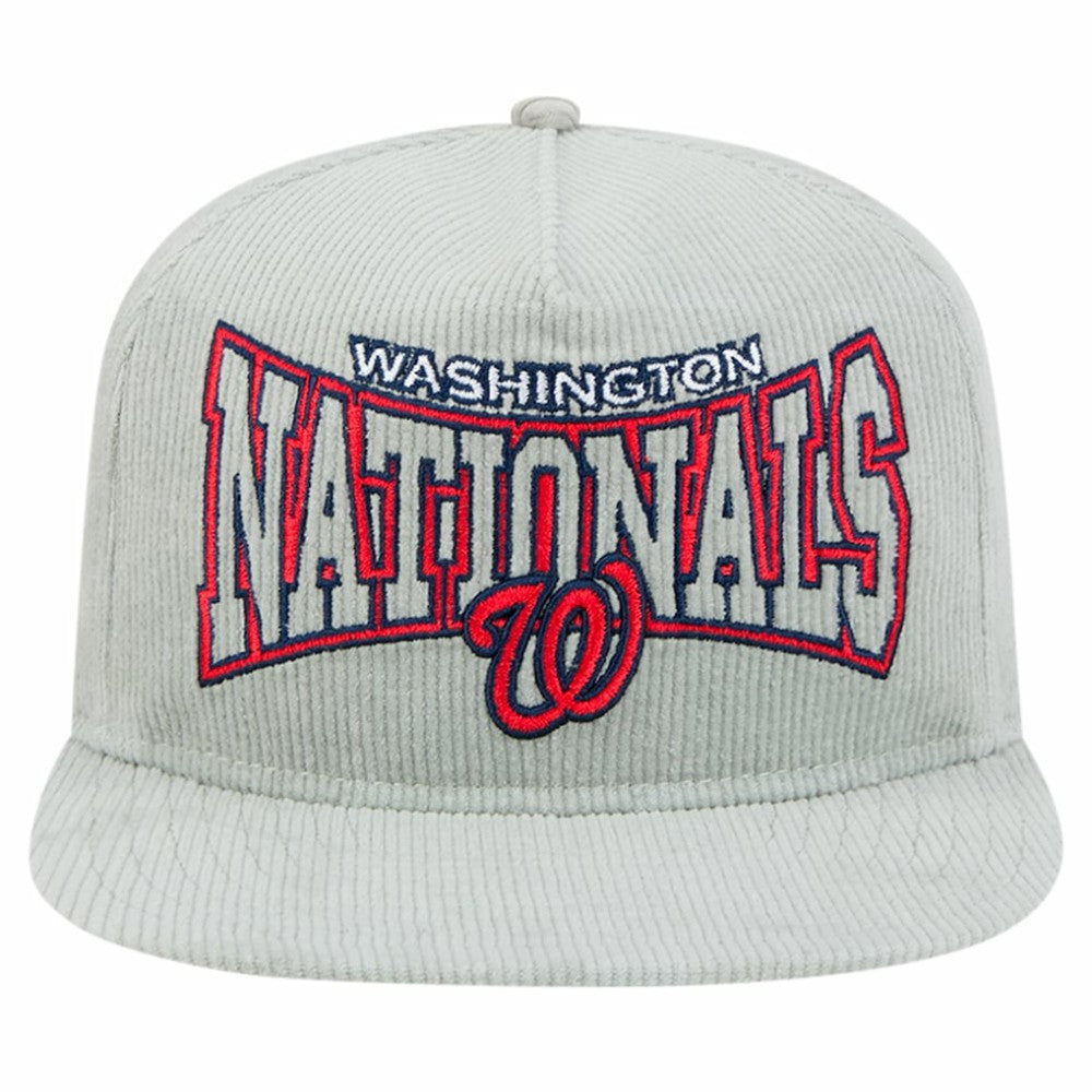 New Era Washington Nationals Gray Corduroy Golfer Snapback Hat Hats