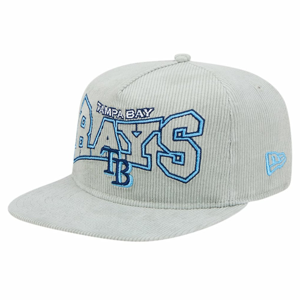New Era Tampa Bay Rays Gray Corduroy Golfer Snapback Hat Hats